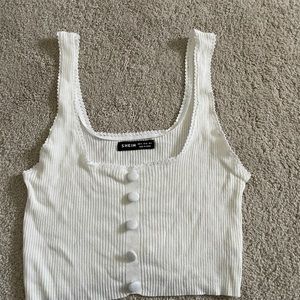 Never Worn Super Cute White Crop Top